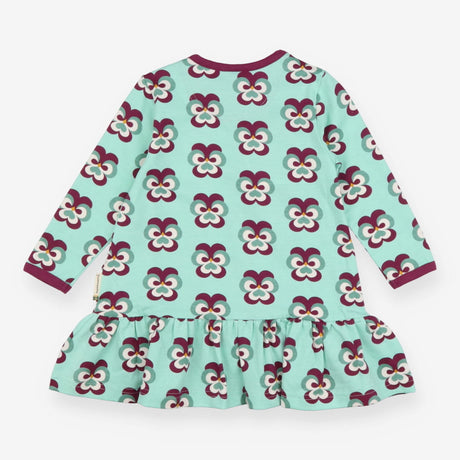 Dress jersey mint with pansies