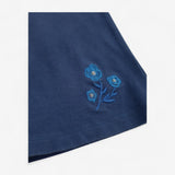 Trouser Jersey Blue Flares with Blue Flowers