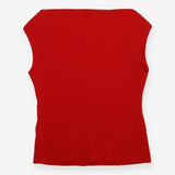 Theory Red Draped Boatneck Sleeveless Top Size M