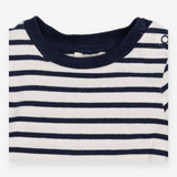 T-shirt long sleeved navy and white striped