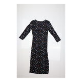 Black Multicolour Spot Twist Front Jersey Dress