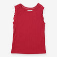 Vests pink frill sleeve ribbed