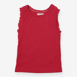 Vests pink frill sleeve ribbed