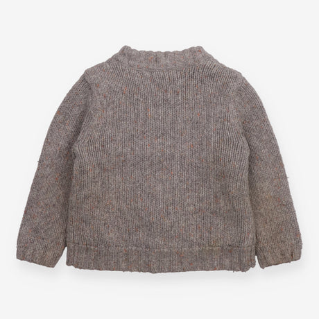 Cardigan knit grey fleece lining