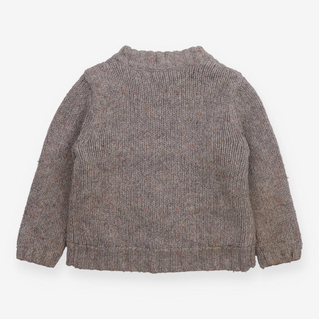 Cardigan knit grey fleece lining
