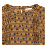 Brown Ochre Patterned 100% Viscose Long Sleeve Top