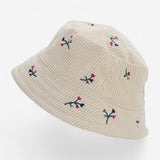 Cord Cream Winter Bucket Hat Floral Print
