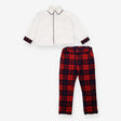 Patachou tartan trousers and white shirt