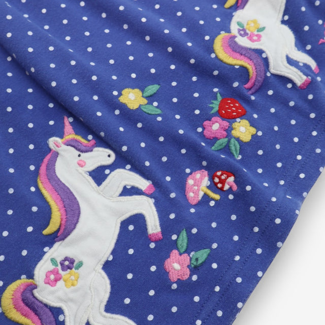 Dress Long Sleeved Blue Polka Dot Unicorn Parade