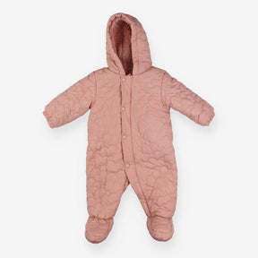 Pramsuit pink cloud stitching 