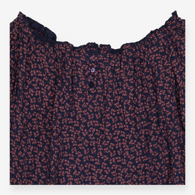 White Stuff Navy Floral Off‑Shoulder Long Sleeve