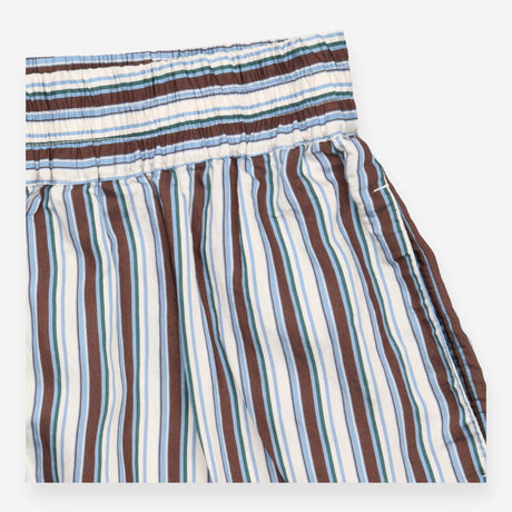Shorts Blue Brown Stripe Modal Elastic Waist