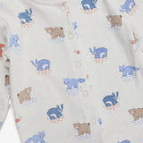 Cream Sleepsuit with Bears and Blue Badgers