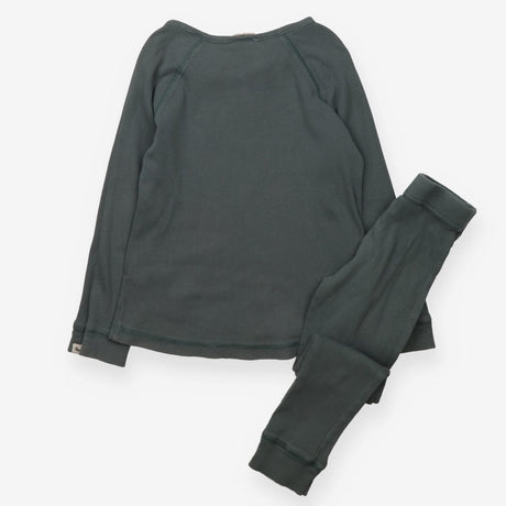 Outfit green rib LS tee leggings 2pc