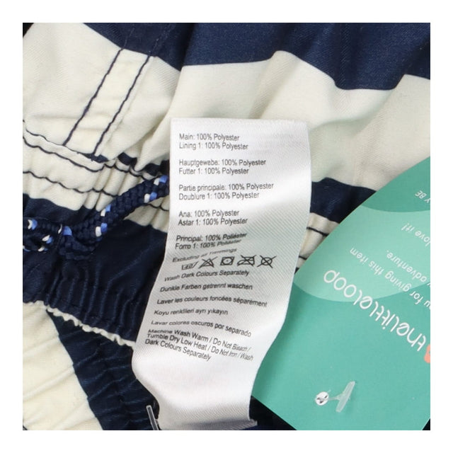 Blue and White Striped Swim Shorts