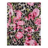 Dress Floral Leopard Print Wrap Mini Pink
