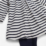 Navy Striped Romper Dress