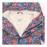 Navy Floral Fleece Lined Coat