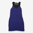 Dress Navy Sheer Black Yoke Layered M