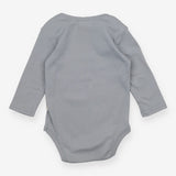 Grey blue long sleeve ribbed bodysuit