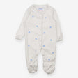 Sleepsuit White Popper with Blue Elephant Print