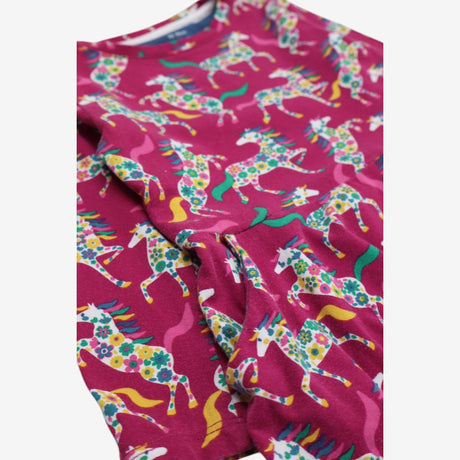Dress pink floral horses