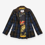 Field Jacket Navy Green Red Check Cord Collar
