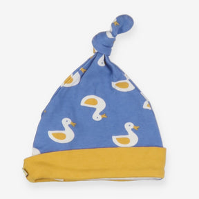 Baby Knot Hat Blue and Yellow Ducks