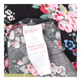Cath Kidston Black Floral Tea Dress Short Sleeve