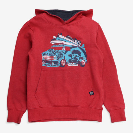 Hoodie red with blue surf van
