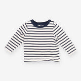 T-shirt long sleeved navy and white striped