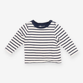 T-shirt long sleeved navy and white striped