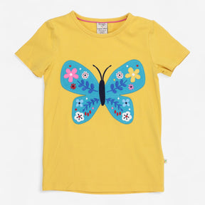 T-shirt Yellow Butterfly Applique