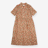 TOAST Red Green Floral Print Cotton Short Sleeve S
