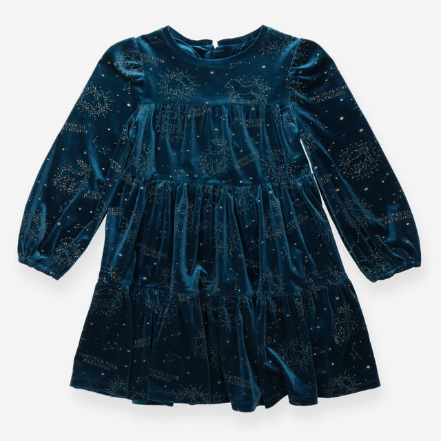 Dress Green Velour with Gold Harry Potter Print