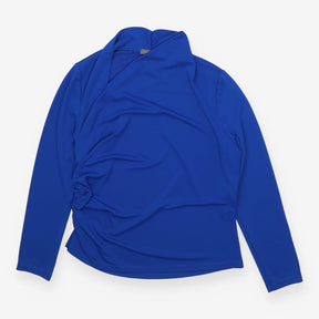 Long Sleeve Asymmetric Top, Cobalt Blue