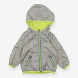 Reversable zip jacket grey and lime green