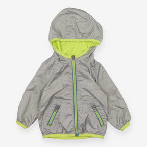 Reversable zip jacket grey and lime green