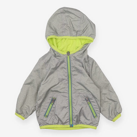 Reversable zip jacket grey and lime green