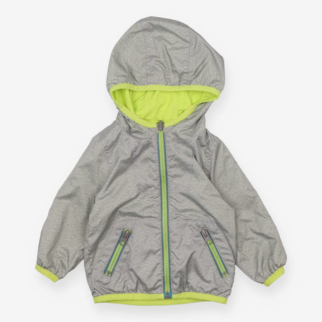 Reversable zip jacket grey and lime green