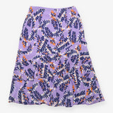 Printed Tiered Midi Skirt Lilac Botanical Print