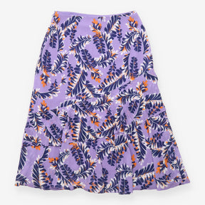 Printed Tiered Midi Skirt Lilac Botanical Print