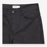Black Coated Leather Look Trousers Jeans