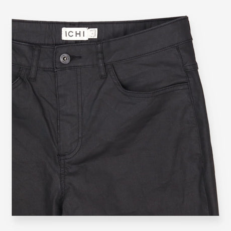 Black Coated Leather Look Trousers Jeans