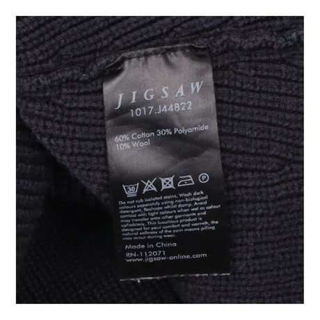 Sweater Vest Dark Grey Ribbed Cotton Wool Knit