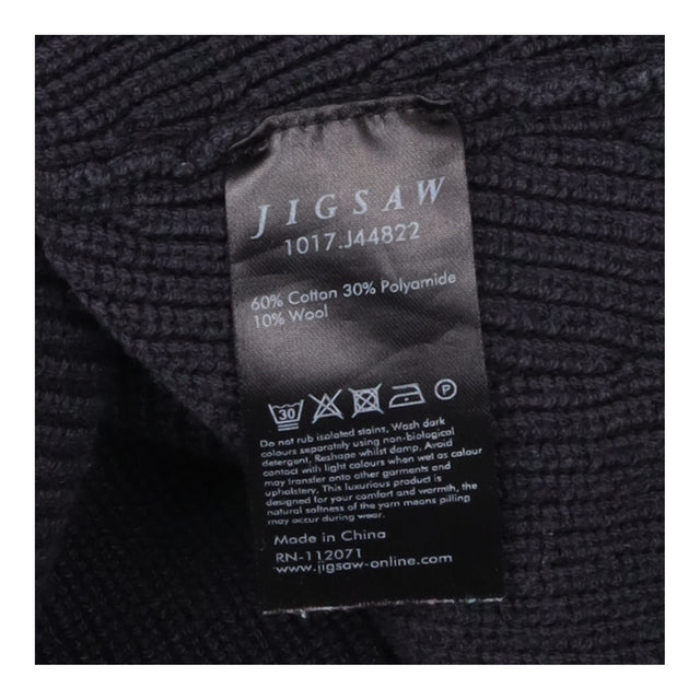 Sweater Vest Dark Grey Ribbed Cotton Wool Knit