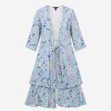 Wrap Dress Floral Light Blue