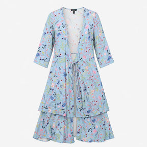 Wrap Dress Floral Light Blue