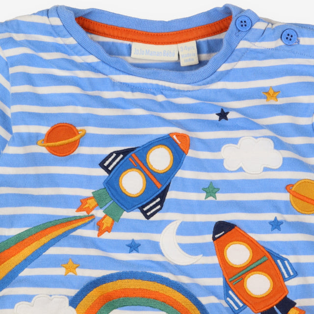 Tee LS light blue stripe rockets