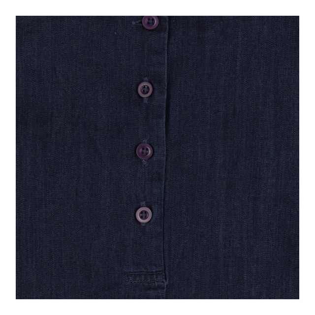 Denim Pinafore Dress with Bow